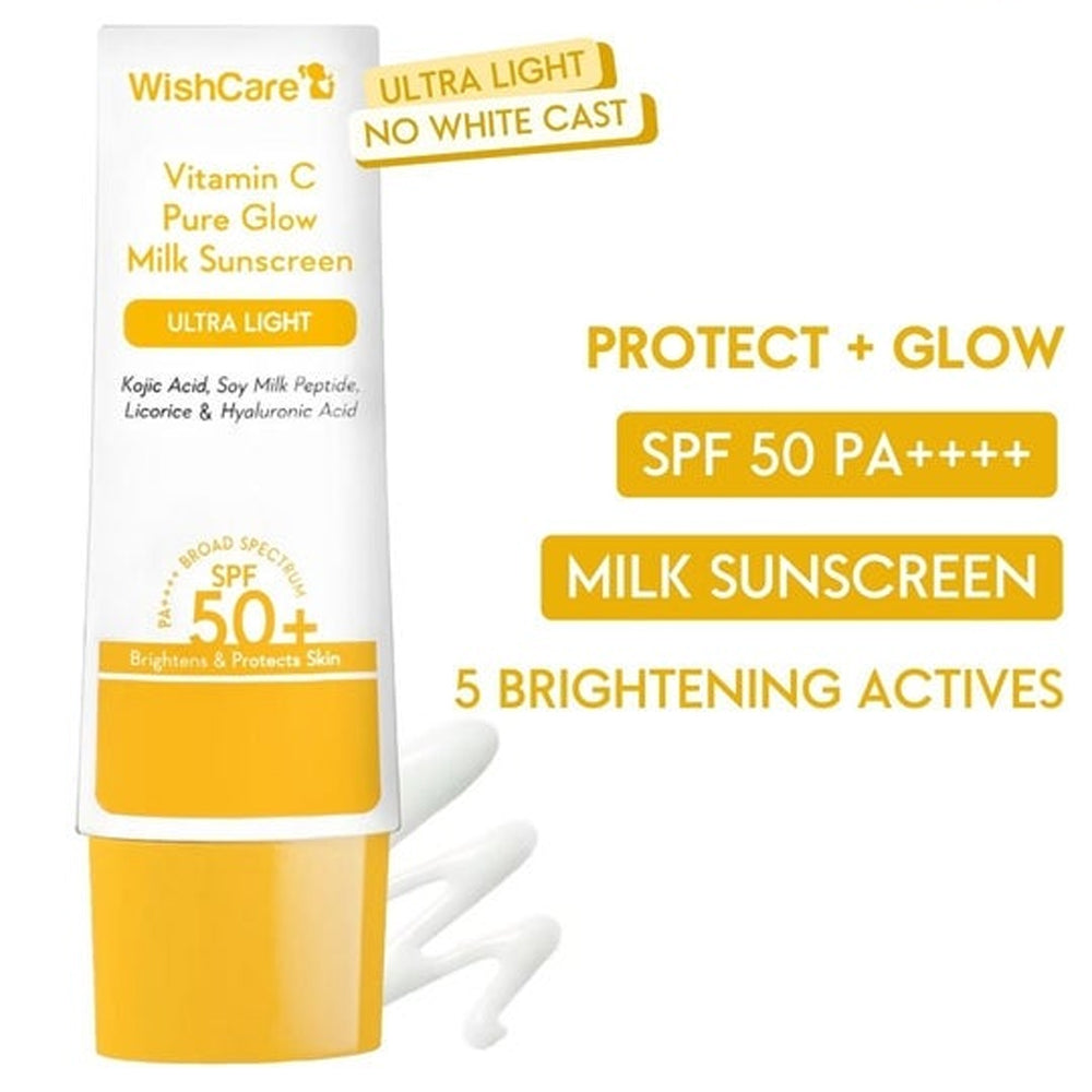 Wishcare Vitamin C Milk Sunscreen SPF 50+ PA++++ | Sun Protection (50g) | Pink Flash BD